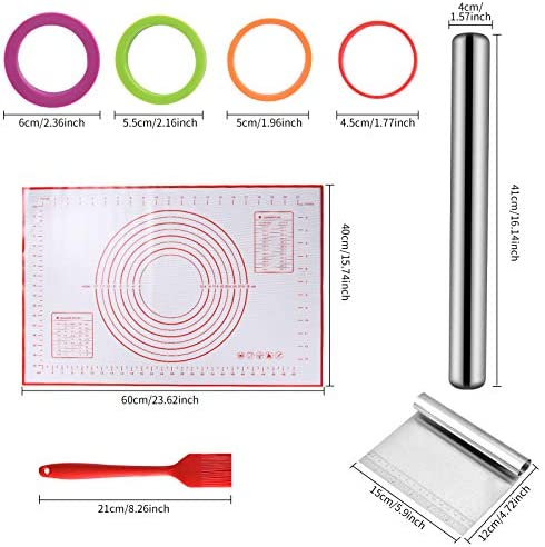 Tallgoo Rouleau à pâtisserie-Acier Inoxydable à 4 disques réglables avec Bague de marquage et Mesure.Livré avec tampon en silicone, panneau de coupe et brosse - Cuisine A Vivre Tallgoo Rouleau à pâtisserie-Acier Inoxydable à 4 disques réglables avec Bague de marquage et Mesure.Livré avec tampon en silicone, panneau de coupe et brosse
