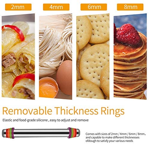 Tallgoo Rouleau à pâtisserie-Acier Inoxydable à 4 disques réglables avec Bague de marquage et Mesure.Livré avec tampon en silicone, panneau de coupe et brosse - Cuisine A Vivre Tallgoo Rouleau à pâtisserie-Acier Inoxydable à 4 disques réglables avec Bague de marquage et Mesure.Livré avec tampon en silicone, panneau de coupe et brosse