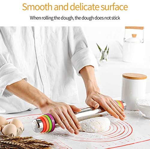Tallgoo Rouleau à pâtisserie-Acier Inoxydable à 4 disques réglables avec Bague de marquage et Mesure.Livré avec tampon en silicone, panneau de coupe et brosse - Cuisine A Vivre Tallgoo Rouleau à pâtisserie-Acier Inoxydable à 4 disques réglables avec Bague de marquage et Mesure.Livré avec tampon en silicone, panneau de coupe et brosse