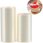 GWHOLE Lot de 2 Colliers à Gâteau 10M x 10CM et 10M x 8CM Rouleaux Rubans Transparents Cercle de Pâtissie pour Gâteaux Mousse