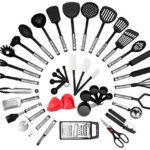 NEXGADGET 42 Pièces Kit Ustensiles de Cuisine en Acier Inoxydable, Set d'Ustensiles de Cusine en Silicone, Lot d'Accessoires Cuisine, Multiples Ensemble Comprend Spatule, Cuillère, Fouet et Plus