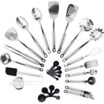 KRONENKRAFT Set d'ustensiles de cuisine en acier inoxydable de 26 pièces,accessoires de cuisine, set de cuisson , ensemble complet d'accessoires de cuisine