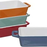 Rectangulaire à Tapas Lot de 4 petits plats de cuisson/plat à lasagnes/H5 (x 14 x 10 cm) et sans Mason Cash Spatule en bambou, spatule