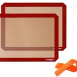 Twolights Tapis de Cuission en Silicone 2 Pièces sans BPA Anti-Adhérent Toile Feuille de Cuisson Patisserie (40 * 30cm)