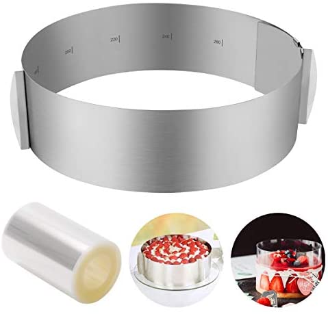 ZITFRI Cercle a Patisserie Reglable Cercle Gateau Extensible Ø 16-30cm Cercle Entremet Rond INOX Moule Fraisier Mousse Dessert avec Collier à Gâteau - Cuisine A Vivre ZITFRI Cercle a Patisserie Reglable Cercle Gateau Extensible Ø 16-30cm Cercle Entremet Rond INOX Moule Fraisier Mousse Dessert avec Collier à Gâteau