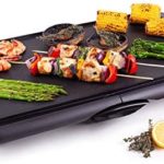 Duronic GP20 Plancha électrique antiadhésive 2000W 52 x 27 cm avec thermostat et bac à jus amovible – Cuisson sans ajout de matière grasse idéal pour soirée en famille et amis