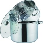 Kamberg - 0008074 - Couscoussier / Cuit Vapeur / Faitout 3 en 1 -Diamètre 30 cm - 15 Litres - Acier Inoxydable Haute Qualité - Couvercle en verre - Tous feux dont induction