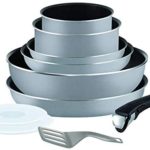 Tefal INGENIO ESSENTIAL Scottish Batterie de Cuisine 10 Pièces Poêles 20/22/26 cm + Casseroles 16/18 cm + Wok 26 cm + Couvercles hermétiques 16/18 cm + Spatule + Poignée Gris L2149602