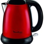 MOULINEX Bouilloire SUBITO rouge 1,7L Inox Bouilloire sans fil Résistance cachée Niveau d'eau visible BY540510