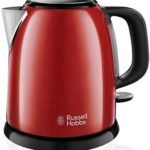 Russell Hobbs Bouilloire Compacte 1L, Ebullition Rapide, Filtre Anti-Calcaire Amovible Lavable - Rouge 24992-70 Colours Plus