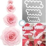 CHSYOO Set de 3 tailles gâteau roses cookie cutter, ustensiles de cuisson pour bricolage décoration fondant tartelettes massepain