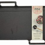 KitchenCraft World of Flavours Japanese Teppanyaki Grill Plate, Cast Iron, Black, 42.5 x 29 x 4.5 cm